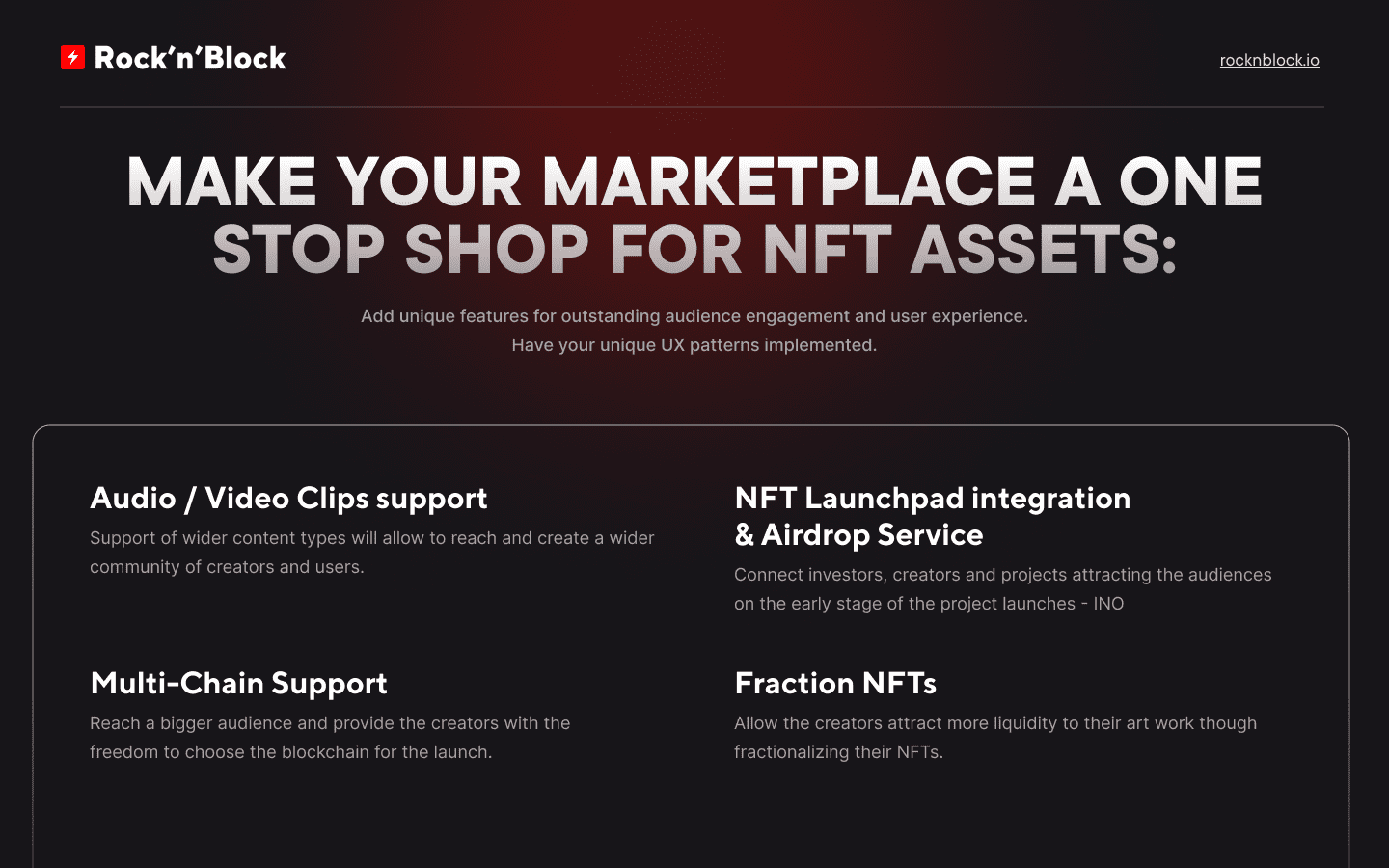 NFT Marketplace features for scaling the project. Making your NFT Marketplace a one stop shop for NFT