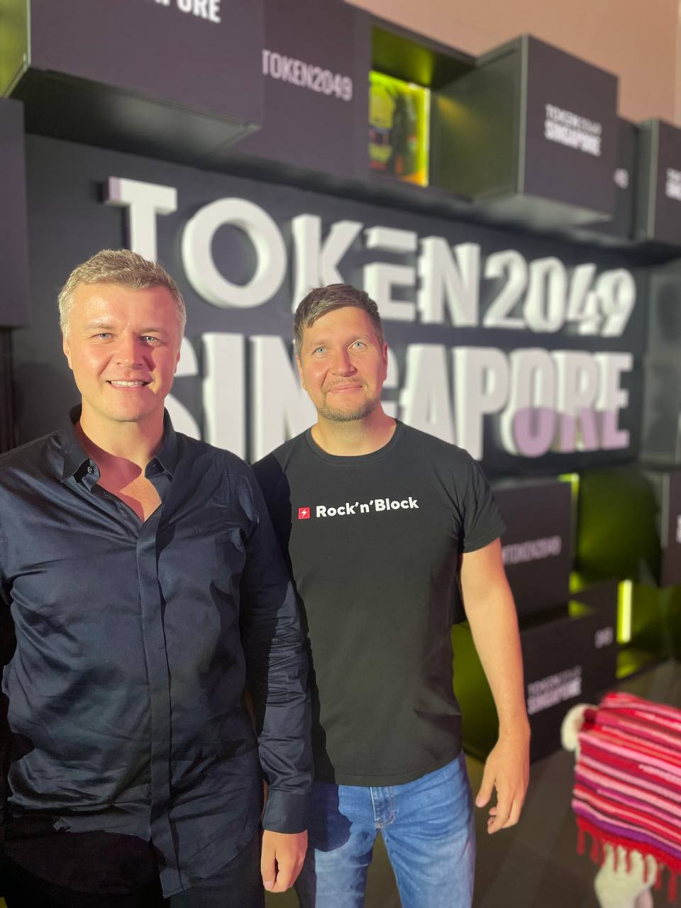 Rock’n’Block’s CEO Dmitry & CBDO Alex at TOKEN2049 in Singapore, 2023